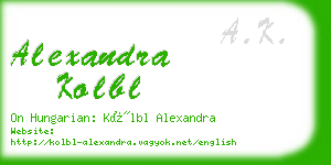 alexandra kolbl business card